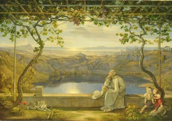 A Monk on a Terrace at the Nemi Lake
